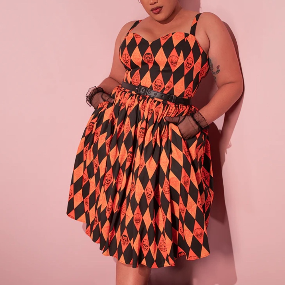 NWT 3X Vixen by Micheline Pitt TRICK R TREAT™ SWEETHEART SWING DRESS HALLOWEEN